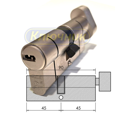 Цилиндр ABUS D10 PS 90(45/45C)N вороток
