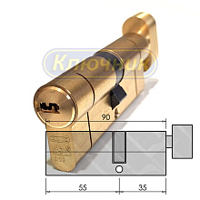 Цилиндры / По типам / Перфорированные цилиндры / Цилиндр ABUS D10 PS 90(55/35C)G вороток. Магазин "Ключник" в С-Пб.