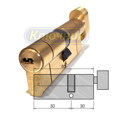 Цилиндр ABUS D10 PS 80(50/30C)G вороток