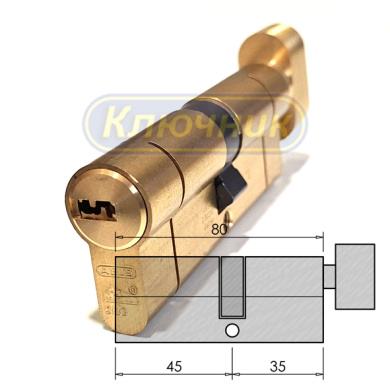 Цилиндр ABUS D10 PS 80(45/35C)G вороток
