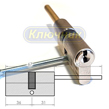 Цилиндры / По типам / Перфорированные цилиндры / Цилиндр EVVA ICS 67(36/31) НИКЕЛЬ, ДЛИННЫЙ ШТОК. Магазин "Ключник" в С-Пб.